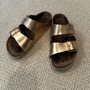 Gold Birkenstocks! Size 37